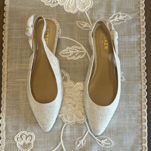 J Crew Bow Slingback Flats Gold Size 8.5